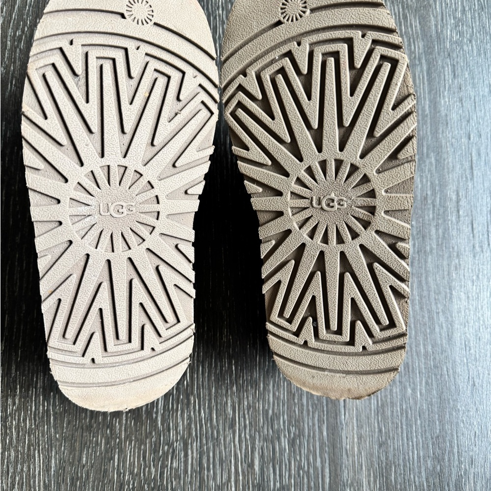 UGG Kids Brown and Red Suede Slippers - Picture 4 of 4